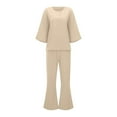 thumbnail image 4 of Vintage Women's Linen Two Piece Set With Loose Fit Elastic Waist Pants Women Pants Summer, 4 of 8