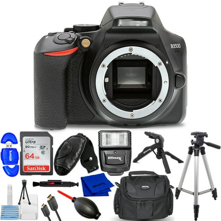 Nikon D3500 24.2MP DSLR Camera (Body Only) - 10PC Accessory Bundle