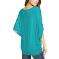 thumbnail image 4 of Made by Johnny Women's Scoop Neck Half Sleeve Batwing Dolman Top XXXL JADE, 4 of 6