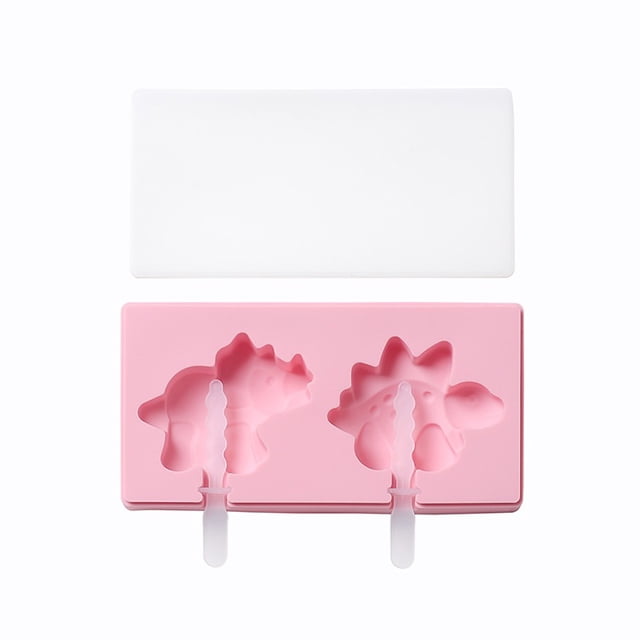 Molde de helado de silicona con forma de dibujos animados DIY con tapa, divertido fabricante de paletas for niños
