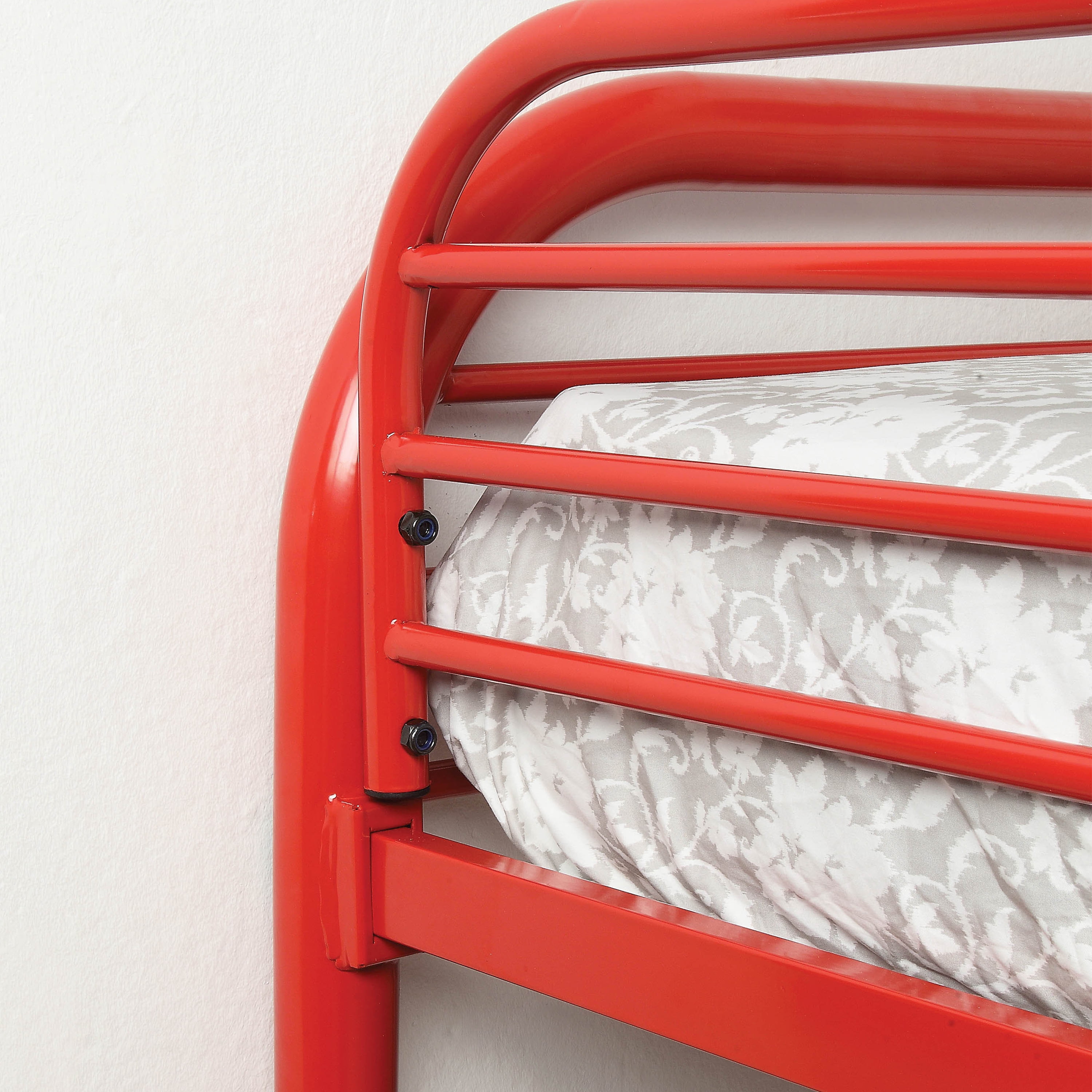 Furniture of America Wade Transitional Metal Bunk Bed, Twin/Full, Red