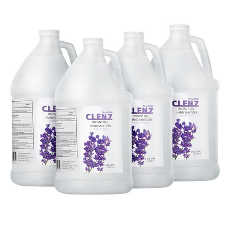 Alpine Industries Clenz 1 Gallon Lavender Scented Gel Hand Sanitizer, 4 Pack