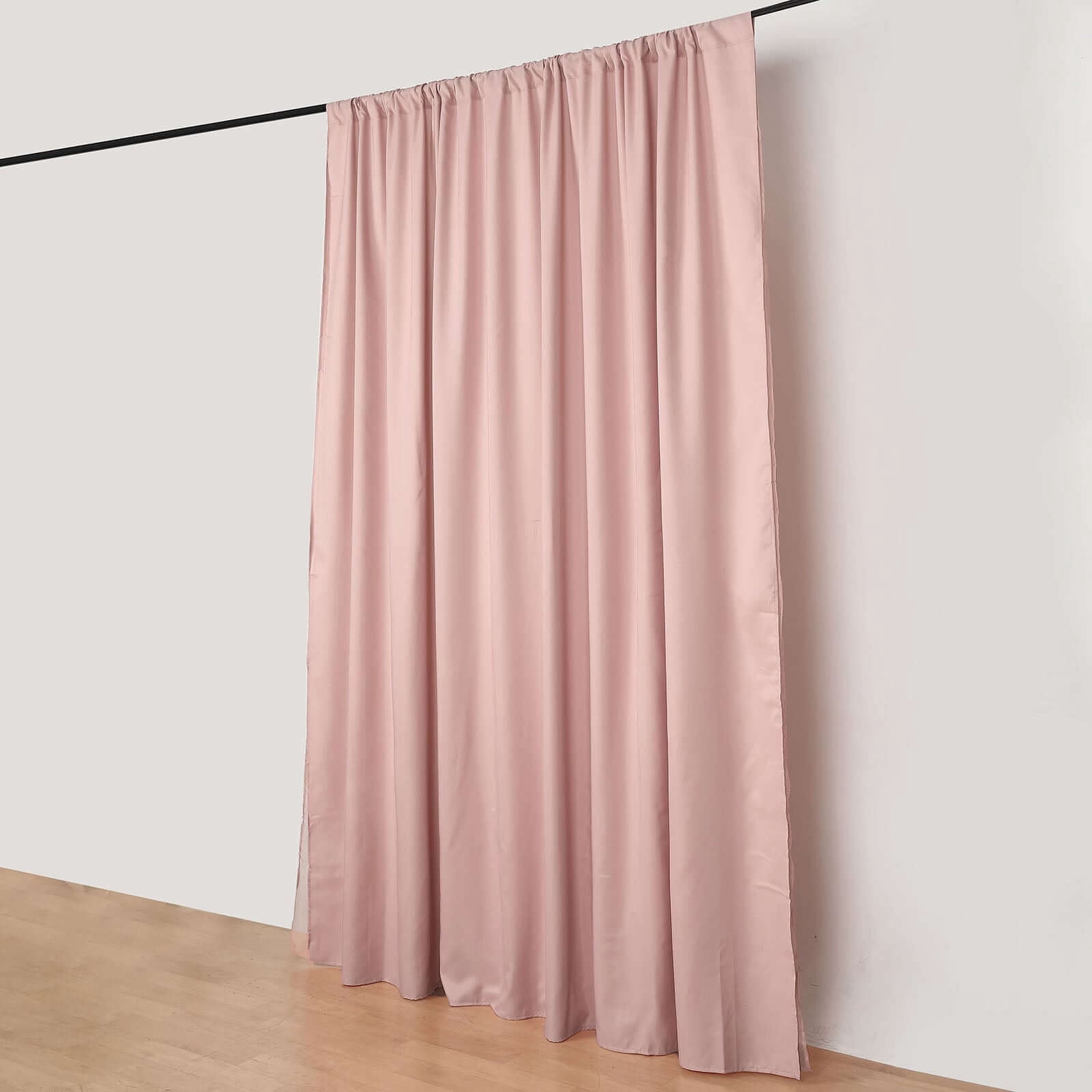 Efavormart 10ftx10ft Dusty Rose Dual Layered Polyester Sheer Chiffon Backdrop Curtains With Rod Pockets