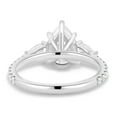 thumbnail image 6 of ESTE ORIGIN 3.00 Ct Moissanite Pear Trilogy Ring with Pavé Band in 14K White Gold for Women's, 6 of 8