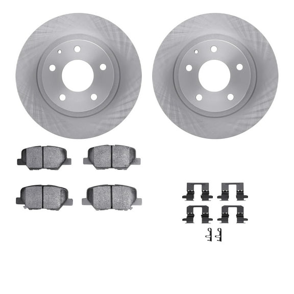 Dynamic Friction Company Rear Brake Rotors with 5000 Advanced Brake Pads includes Hardware 6512-80238