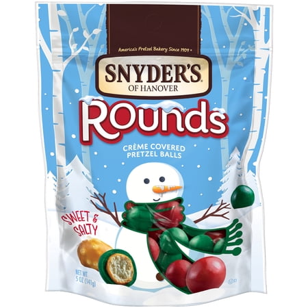 Snyder's of Hanover Holiday Pretzel Rounds with Crème Coating Pretzel Rounds, 5 oz Bag