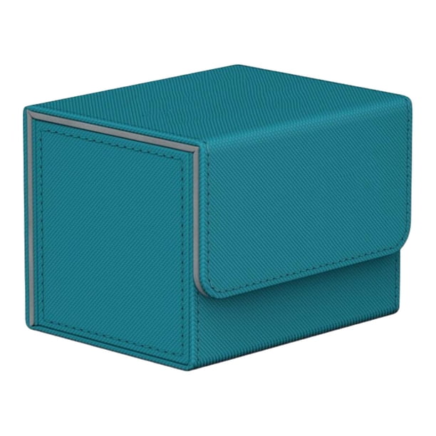 Caja de almacenamiento para mazos de cartas coleccionables de PU con cierre para colección de cartas coleccionables Azul1