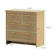 thumbnail image 5 of Cfowner Modern Rattan Closet Dressers Chest of Drawers, Wood 4 Drawer Storage Chest for Bedroom, Hallway, Living Room, 5 of 7