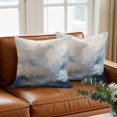 thumbnail image 3 of Abstract Modern Art Throw Pillow Cover Watercolor Blue Graffiti Art Cotton Linen Cushion Cover Throw Pillow Case with Invisible Zipper for Couch Sofa Bed Chair Car 26x26 Inch, 3 of 14