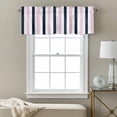 thumbnail image 3 of Navy Blue Pink Striped Valance Curtain Modern Window Valances Rod Pocket Short Curtains Window Treatments for Kitchen Bedroom Bathroom Laundry 60" x 14", 3 of 9