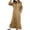 Khaki, variant on IROINNID Maxi Dress for Women Round Neck Winter Warm Color Long Sleeve Pocket Long Dress ,Black