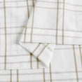 thumbnail image 4 of Buffalo Plaid Window Treatment Set,Light Filtering Curtain Woven Lines Pattern Drapes for Living Room and Bedroom, Semi Sheer Rod Pocket Modern Farmhouse Style 2 Panels 40"x84",Linen&White, 4 of 8