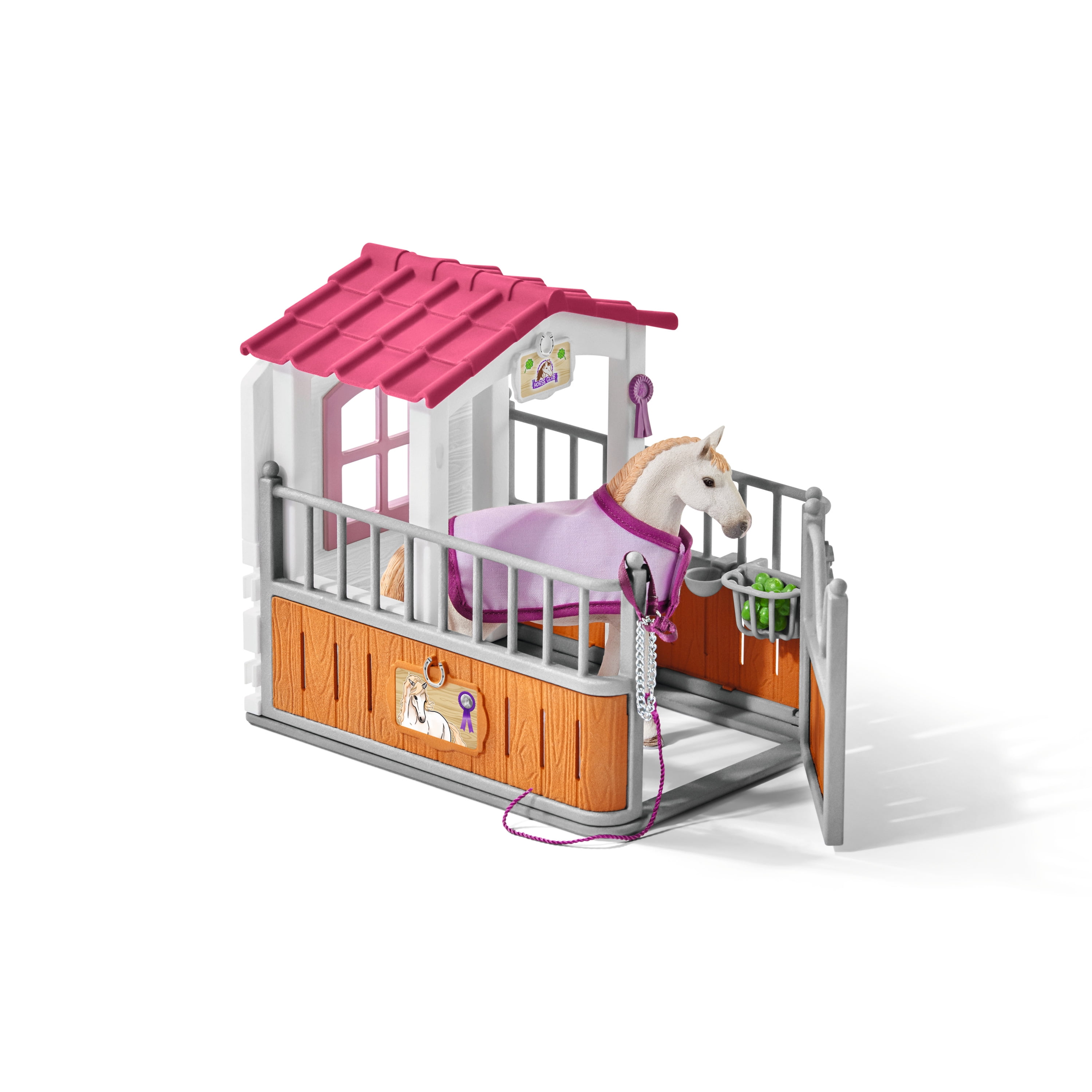 Schleich - Horse Club: Horse Stall with Lusitano Horses Toy Figurine Playset , 20 Pcs