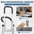 thumbnail image 3 of Heavy-Duty 2-in-1 Aluminum Stair Climbing Hand Truck – 600 lbs Capacity, Dual Handles, Extendable Base Plate, 6 Wheels, 2 Elastic Ropes – Versatile Trolley for Home, Warehouse, Shopping – Silver, 3 of 8
