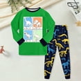 thumbnail image 2 of eczipvz Baby Boy Fall Outfits Boys' Snug-Fit Cotton Matching Pajama Set Soft & Cute Pajamas for Kids Green,2-3 Years, 2 of 5