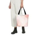 thumbnail image 5 of Salouo Pink Marble for Shoppers Tote for Women Foldable Handbags with Big Capacity Casual One-Shoulder Shopping Bag Hobo Bags Fit for Office/Shopping/Park, 5 of 6