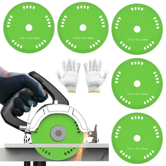 5Pcs Glass Cutting Disc for Angle Grinder Diamond Glass Cutting Saw Blade Ultra Thin Ceramic Cutting Disc Wet/Dry Use Glass Cutting Disc Heat Resistant Cutting Blade for Glass Tile