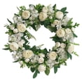 thumbnail image 2 of Artificial Wreath Handmade for Spring Vintage Floral Wreath Garland for Party Window Festival Decor Ornament , White White2, 2 of 10