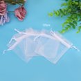 thumbnail image 4 of 100pcs Organza Drawstring Bags for Jewelry Wedding Candy Storage Bag (White), 4 of 8