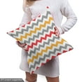 thumbnail image 4 of Ambesonne Colorful Fabric by the Yard Upholstery, Abstract Retro Chevron, 10 Yards, Grey Marigold Red, 4 of 4