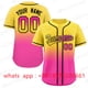 thumbnail image 4 of Camiseta de béisbol con degradado, camiseta personalizada del equipo, impresión de nombre personal, número, rayas, ropa deportiva de hip hop, camiseta de béisbol para hombres, mujeres y niños, 4 of 5