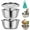 A#1042, variant on Violete Stainless Steel Mixing Bowls Set with Strainer Colander and Shredding Lid, Stackable Kitchen Basins for Washing, Draining, Fruit Veg Prep, 3 Bowls Towel