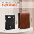 thumbnail image 3 of Billetera RUNBOX, delgada, de piel, para billetes, con bloqueo RFID, para hombre, 3 of 7