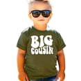 thumbnail image 2 of Big Cousin Retro T-Shirts for Toddler & Youth Kids White on Military Green Shirt 2T, 2 of 5