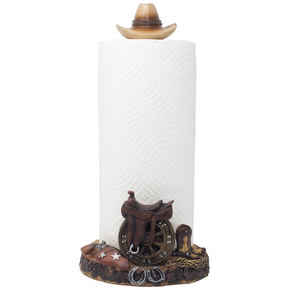 Country Western Paper Towel Holder for Kitchen Countertop Decor