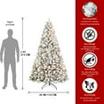 thumbnail image 4 of Round Head Snow Flocked Christmas Tree – 4ft/5ft/6ft/7ft Artificial Holiday Tree with Metal Stand, Pre-Lit LED or Unlit Option for Home Décor, 4 of 12