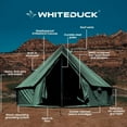 thumbnail image 2 of WHITEDUCK Regatta Canvas Bell Tent w/Stove Jack, Forest Green, 13', Fire & Water Repellent Camping, 2 of 10