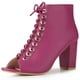 thumbnail image 1 of Botines de tacón grueso Perphy con cordones para mujer Rosa caliente 38, 1 of 4