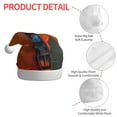 thumbnail image 4 of Rateoe Orange Net Fishing Boat Pattern Santa Hat Christmas Hats for Adults, Holiday Unisex Velvet Comfort Xmas Hat for Women Men, 4 of 6