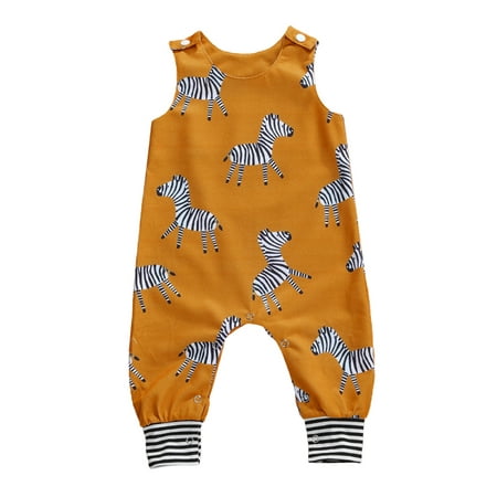 

Jxzom Summer Newborn Baby Boys Girls Cotton Romper Sleeveless Button Jumpsuit Playsuit Overalls Casual Outfits