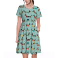 thumbnail image 1 of Easygdp Dachshund Dog Puppy para Vestido Transpirable de Mujer, Vestido Suelto de Manga Corta con Pliegues y Bolsillos para el Verano, 1 of 6