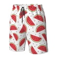 thumbnail image 2 of Yiaed Watermelon Print Men's Swim Trunks with Lining Quick Dry Sports Shorts Beach Shorts Boardshorts-Small, 2 of 5