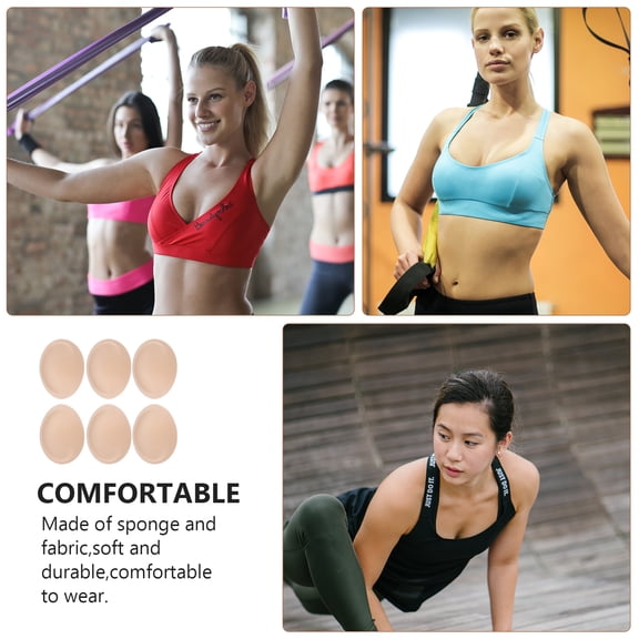 Alvinma 3 Pairs Shaper Pads Inserts for Sports Yoga - Removable Sponge Cups