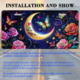 thumbnail image 3 of 1 Pcs 2D Flat License Plate Covers & Frames, Moon with Butterflies For Decorative Front, Waterproof For Decoration Aluminum License Plate Covers & Frames Cover For Men Women, 12" X 6", 3 of 7