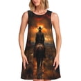 thumbnail image 1 of Balery Western Rainy Desert Cowboy Vestidos de verano para mujer con estampado: vestido holgado sin mangas, vestido playero informal y cómodo para días calurosos., 1 of 7