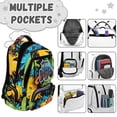 thumbnail image 7 of FKELYI Tractor Graffiti Print School Backpack for Kids 17 Inch Schoolbag with Multi-Pockets Primary School Bookbag Casual Daypack Travel Bag for Elementary Student, 7 of 7