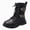 A10-Black, variant on Little/Big Girls' Short Boots Fashion Little Girl Leather Boots Casual Shoes