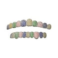 thumbnail image 5 of Full-Coverage Copper Teeth Grillz Set, Multi-Color CZ Stones Iced-Out Design, Hip Hop Dental Jewelry for Men & Women, Top & Bottom Dental Grill, 5 of 5