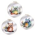 thumbnail image 2 of EastVita Owl Embroidery Kit For Beginners, Animal Stamped Pre Printed Embroidery Kits, Starter Needlepoint Kits With Instructions Clothes Hoops Threads Needles, 2 of 8