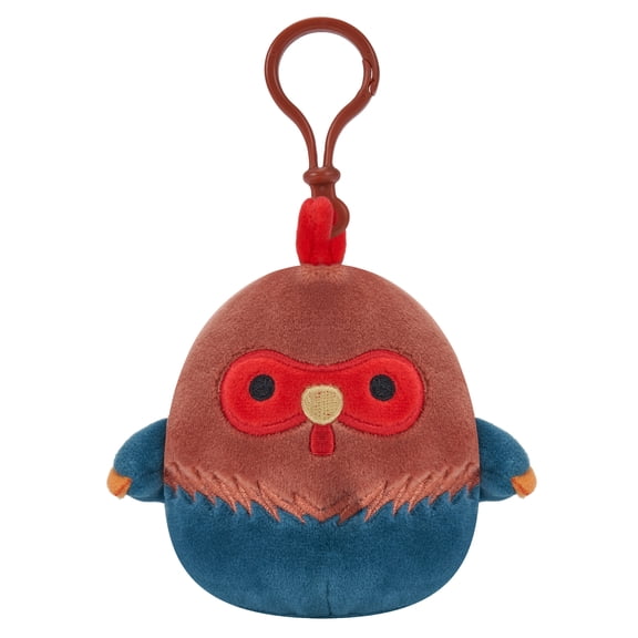 Squishmallows Original 3.5 inch Reed the Brown and Blue Rooster - Child's Ultra Soft Plush Clip-on