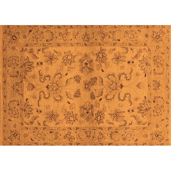 Ahgly Company Indoor Rectangle Oriental Orange Industrial Area Rugs, 6' x 9'