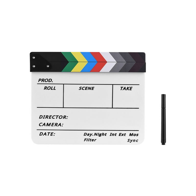 Mini Movie Film Clap Board, Colorful Acrylic Director Scene