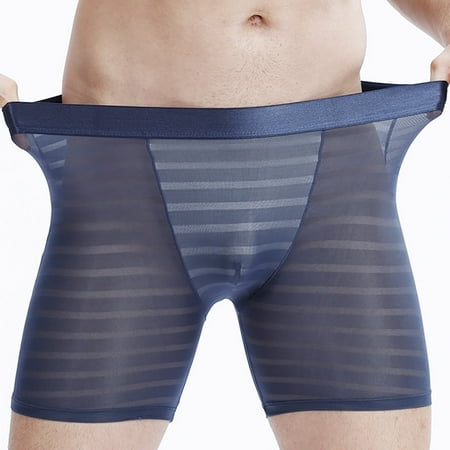 

Juebong Underwear for Men Clearance Under $10.00 Men s long sexy breathable and wear resistant boxer underwear Blue XL