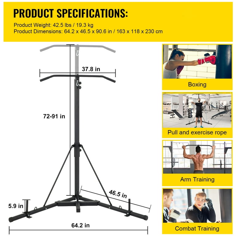 BENTISM Free Standing Foldable Boxing Bag Chin Pull Up Bar Stand