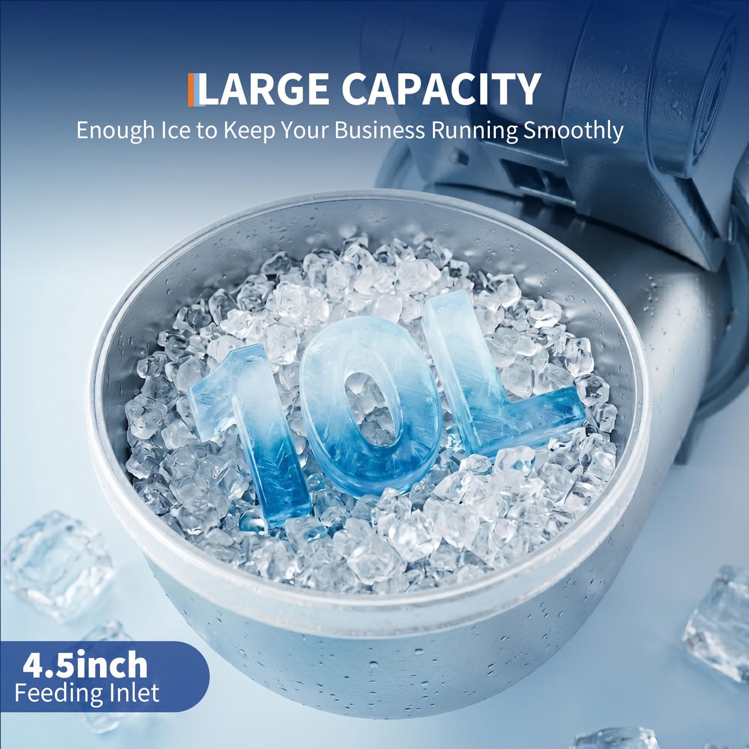 Ataucjin Commercial Ice Shaver 661LBS/H, 300W Electric Ice Crusher with 4 Stainless Steel Blades, 1450RPM, 2.64Gal Hopper & Replaceable Container Shaved Snow Cone Machine for Dessert Shops, Bars