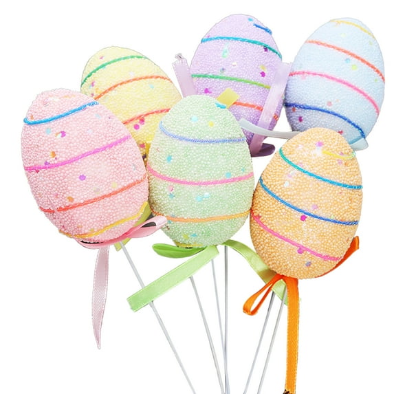 One opening Easter Eggs Set 6Pcs Assorted Colors Plastic and Foam Easter Eggs
